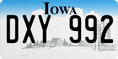 IA license plate DXY992