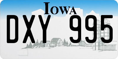 IA license plate DXY995