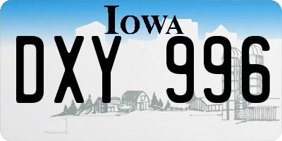 IA license plate DXY996