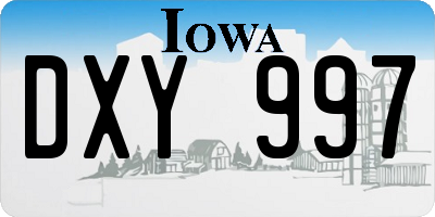 IA license plate DXY997