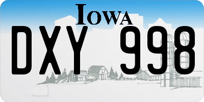 IA license plate DXY998