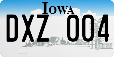 IA license plate DXZ004