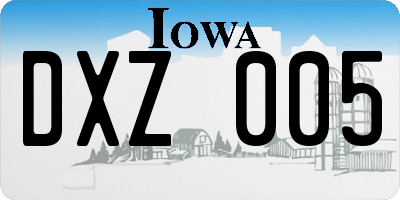 IA license plate DXZ005