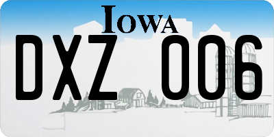 IA license plate DXZ006