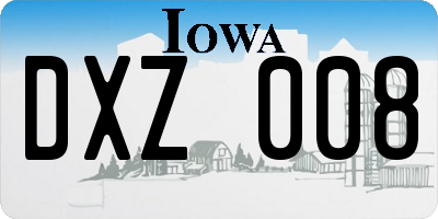 IA license plate DXZ008