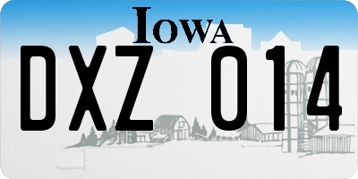IA license plate DXZ014