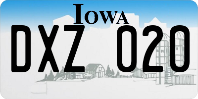 IA license plate DXZ020