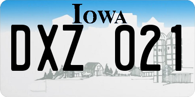 IA license plate DXZ021