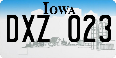 IA license plate DXZ023