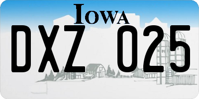 IA license plate DXZ025