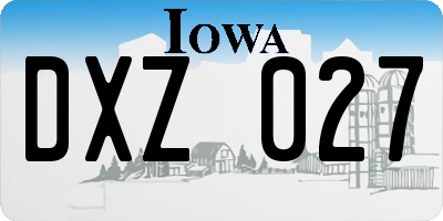 IA license plate DXZ027