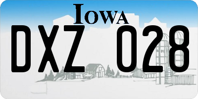 IA license plate DXZ028
