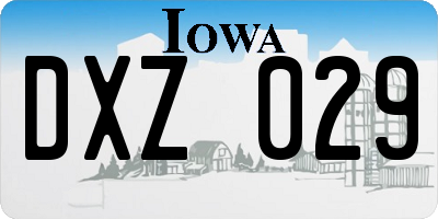 IA license plate DXZ029