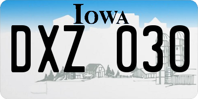 IA license plate DXZ030