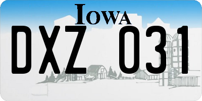 IA license plate DXZ031