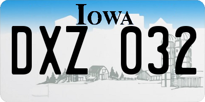 IA license plate DXZ032