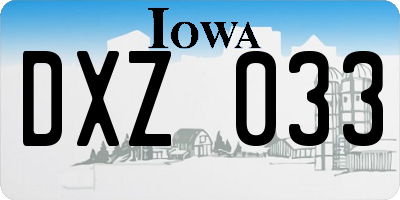 IA license plate DXZ033