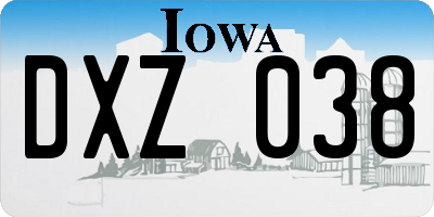 IA license plate DXZ038
