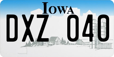 IA license plate DXZ040