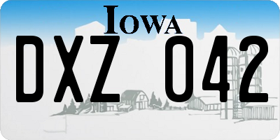 IA license plate DXZ042