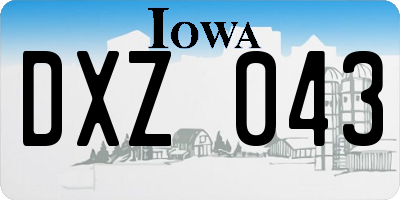IA license plate DXZ043