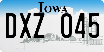 IA license plate DXZ045