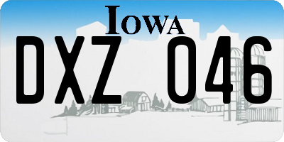IA license plate DXZ046