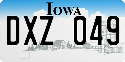 IA license plate DXZ049