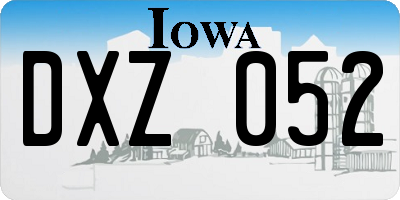 IA license plate DXZ052