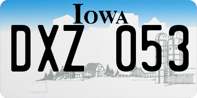 IA license plate DXZ053