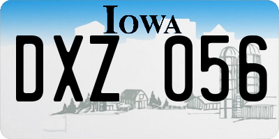 IA license plate DXZ056