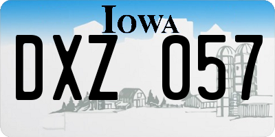 IA license plate DXZ057