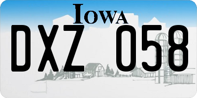 IA license plate DXZ058