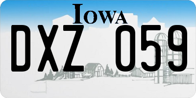 IA license plate DXZ059