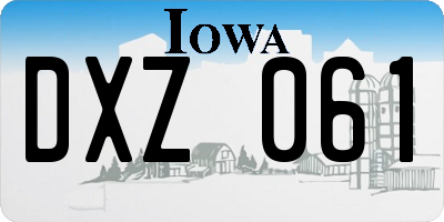 IA license plate DXZ061
