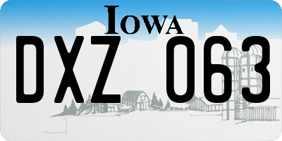 IA license plate DXZ063