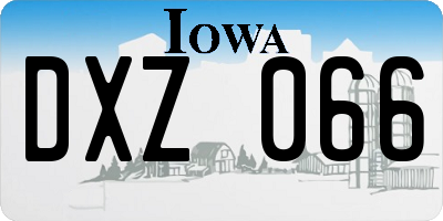 IA license plate DXZ066