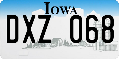 IA license plate DXZ068