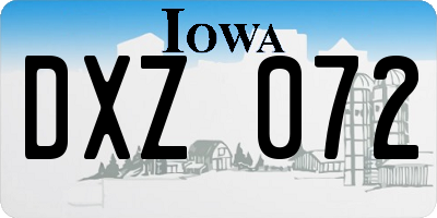 IA license plate DXZ072