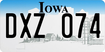 IA license plate DXZ074