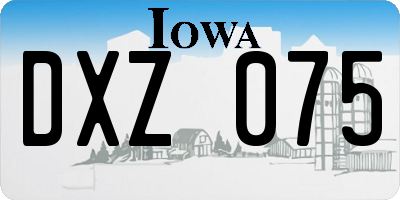 IA license plate DXZ075