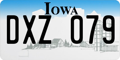 IA license plate DXZ079
