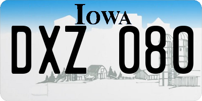IA license plate DXZ080