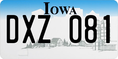 IA license plate DXZ081