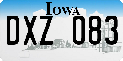IA license plate DXZ083