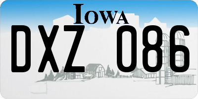 IA license plate DXZ086