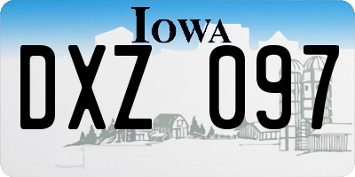 IA license plate DXZ097