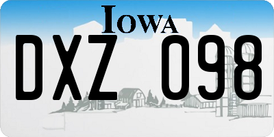 IA license plate DXZ098