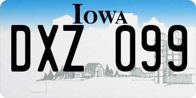 IA license plate DXZ099