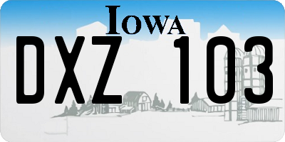 IA license plate DXZ103